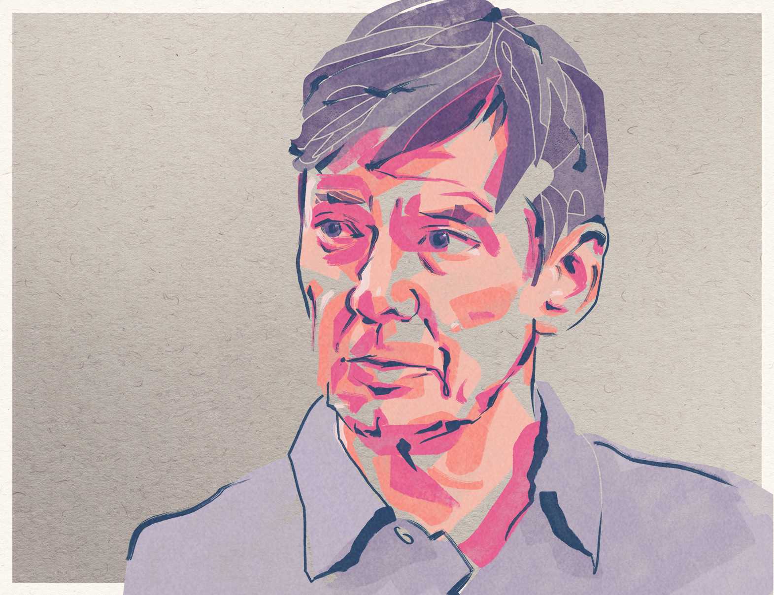 Portrait illustration, Ian Rankin