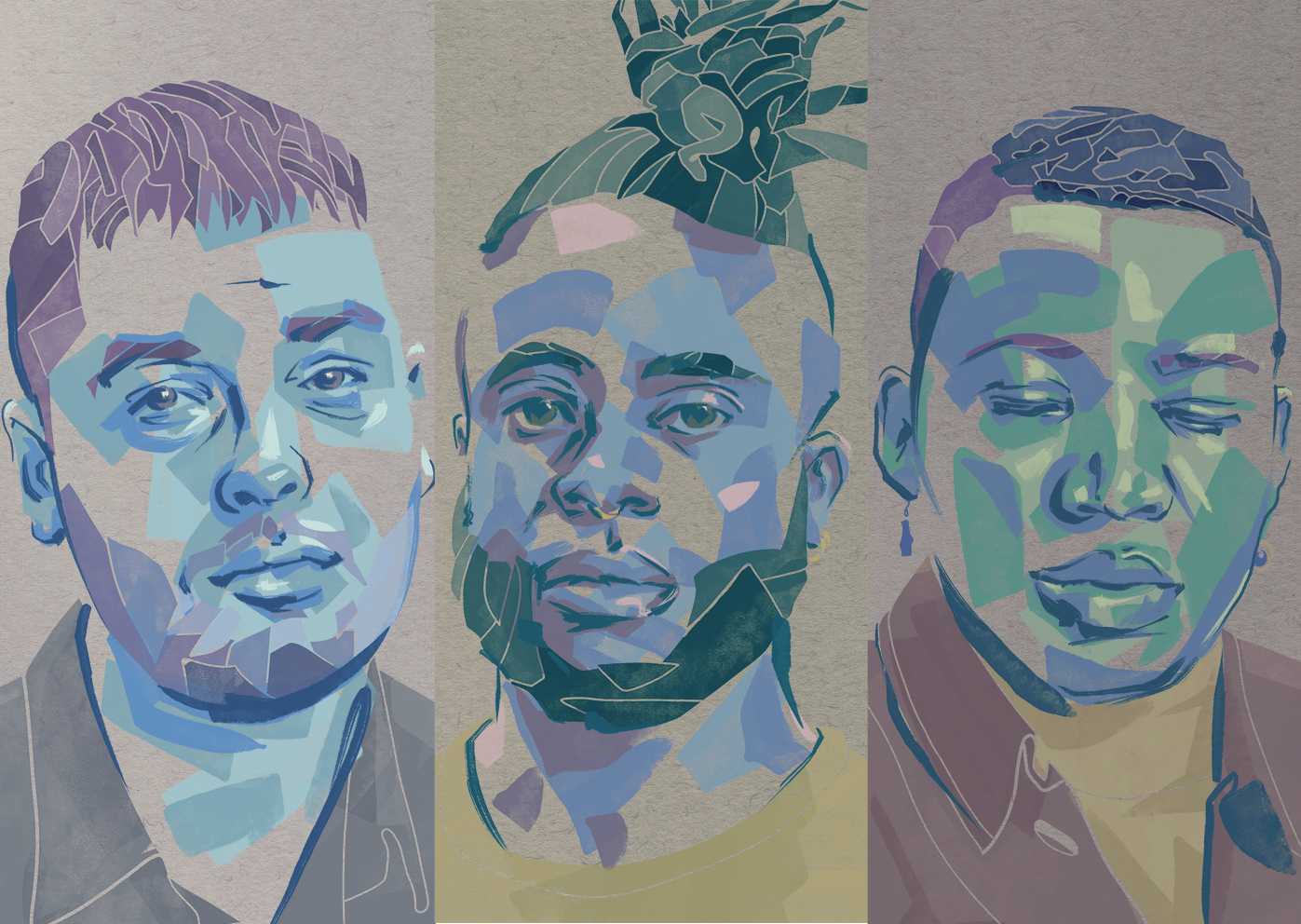 Portrait illustration, Young Fathers