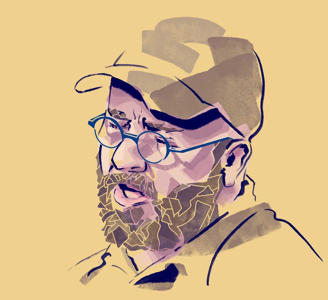 portrait illustration, Stephin Merritt