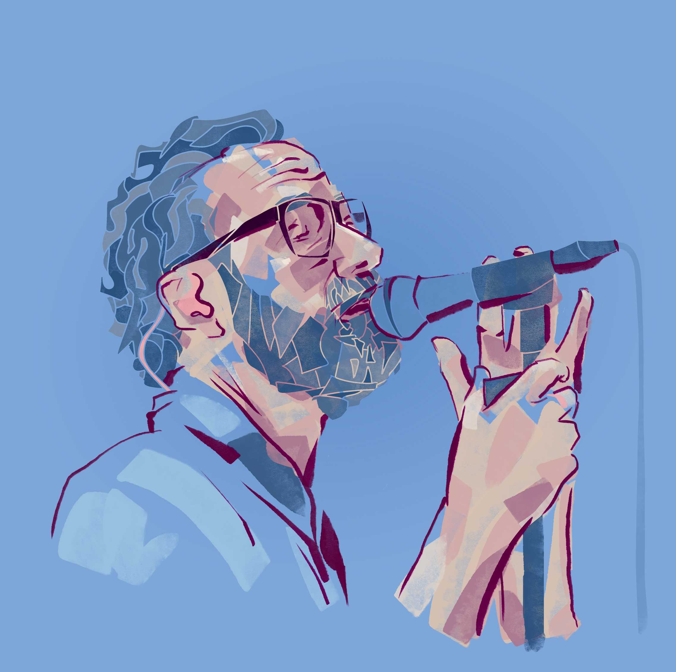 portrait illustration, Matt Berninger, The National