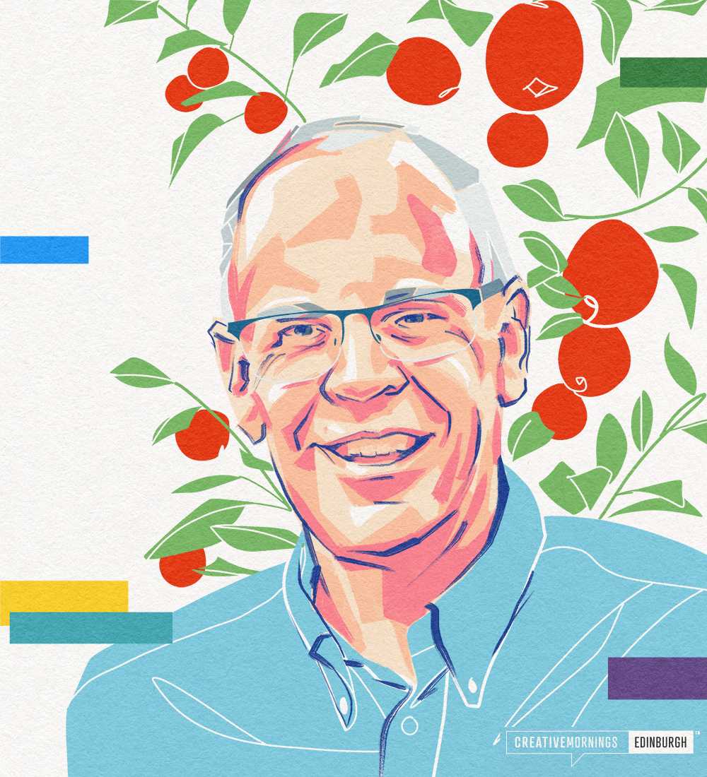 Portrait illustration, John Sinclair, for Creative Mornings Edinburgh